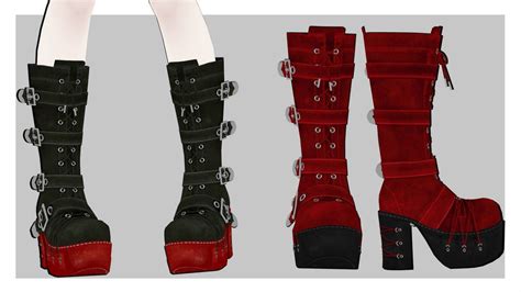 Mmdxdl Sims 4 Marie Rose Gothic Long Boots By 8tuesday8 On Deviantart