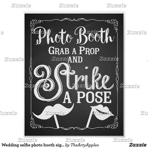 Wedding Selfie Photo Booth Sign Elegant Zazzle Photo Booth Sign