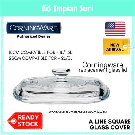 Corningware A Line Square Replacement Glass Cover 18cm 23cm 30cm