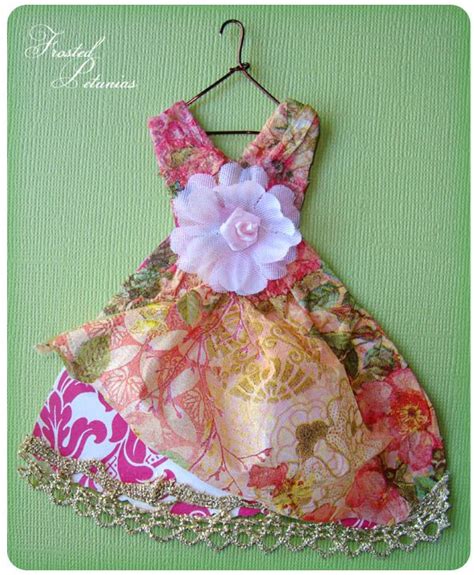 Frosted Petunias June Paper Dress Paper Dress Dress Card Art Dress