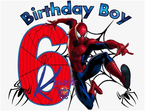 Spiderman 6th Birthday Digital file. No name | Etsy