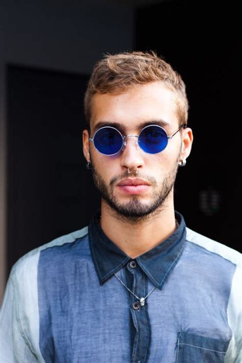 Into The Blue Munich Glasses Outfit Blue Glasses Mirrored Sunglasses Men