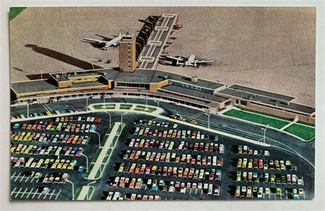 Ca 1959 Oh Postcard Columbus Ohio Port Columbus Terminal Building