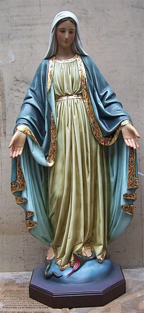 Our Lady Of Grace Statue With Glass Eyes 34 Inches Lady Statue
