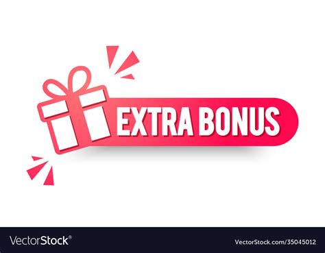 Extra Bonus Label Modern Red Web Banner Royalty Free Vector