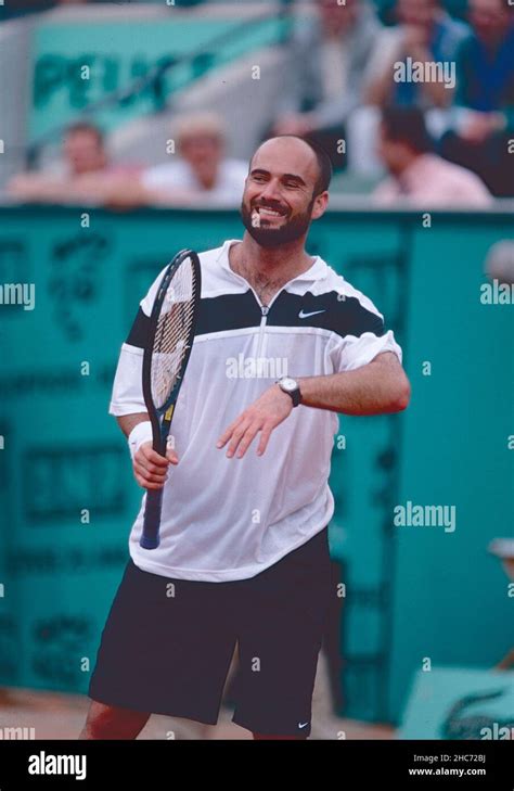 American Tennis Player Andre Agassi Roland Garros France 1998 Stock
