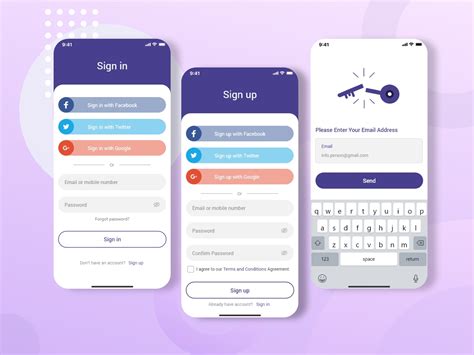 Login And Register Mobile App Screen Uplabs
