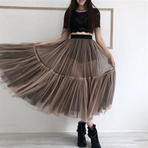 Tulle Skirt With Two Colors Sheer Skirt Mesh Skirt Two Etsy In