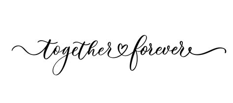 Together Forever Handwritten Typography Lettering Happy Valentines Day