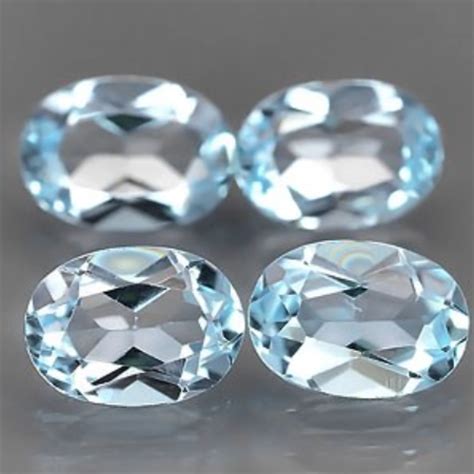 371 Ct Natural Light Blue Topaz Gemstone Lot Oval Faceted Cut For Sale