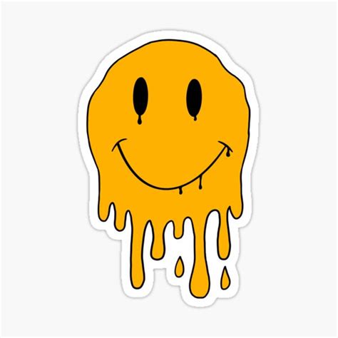 Drip Effect Smiley Face Sticker For Sale By Malakai197 Redbubble