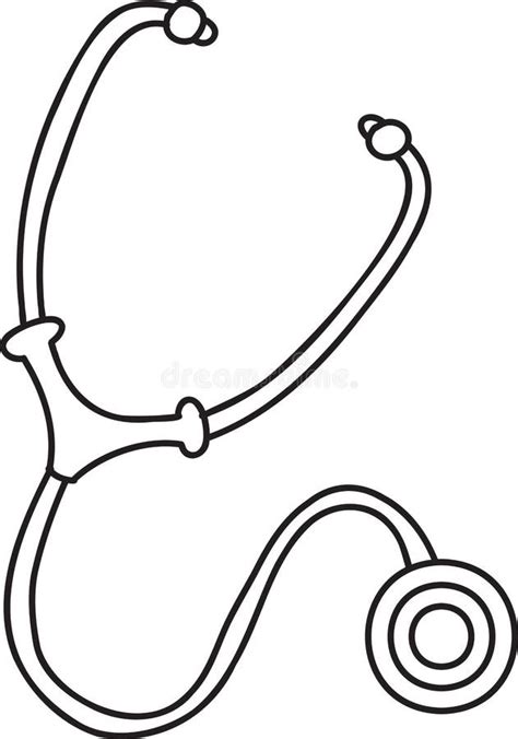 Hand Drawn Stethoscope Illustration Stock Vector Illustration Of Line
