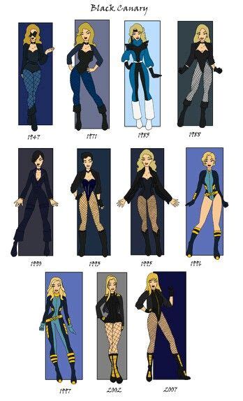 Evolution Of The Black Canary Black Canary Costume Black Canary