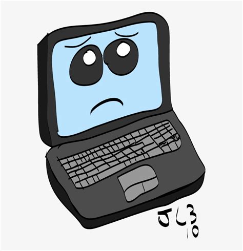 Computers Clipart Cartoon Cartoon Computer Sad Face 567x768 Png