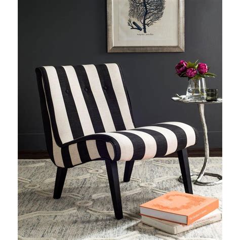 Safavieh Black And White Polyester Accent Chair Mcr4552f The Home Depot
