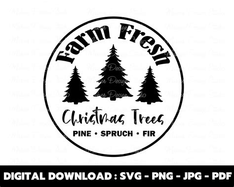 Farm Fresh Christmas Trees Svg Cut File For Cricut Silhouette Etsy