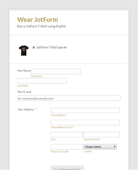 Once your payment has passed the verification process, we will attempt to charge your credit card. PayPal Payment Form Template | JotForm