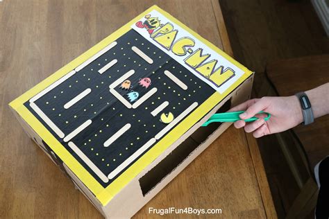 Cardboard Box Magnetic Pac Man Game Frugal Fun For Boys And Girls
