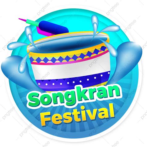 Songkran Festival White Transparent Songkran Festival Premium Label