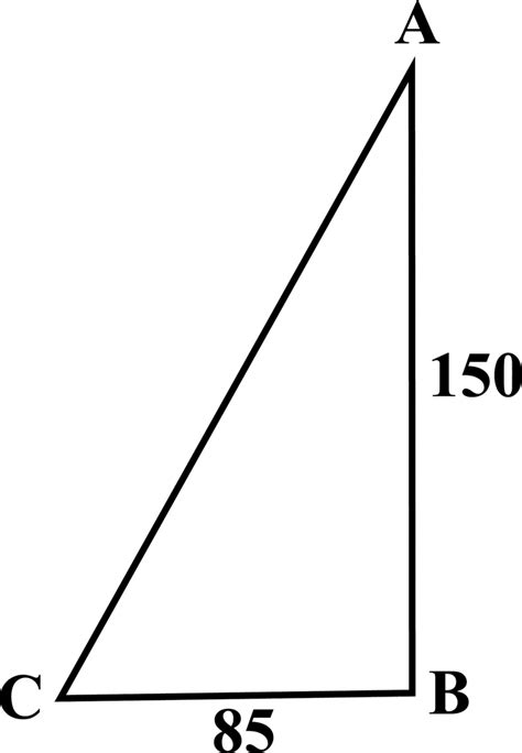 I need to calculate all triangle sides and angles. Right Triangle With Sides 85 and 150 | ClipArt ETC