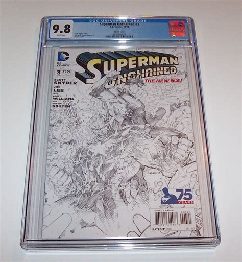 Superman Unchained 3 Dc 2013 1300 Jim Lee Sketch Edition Cgc Nm