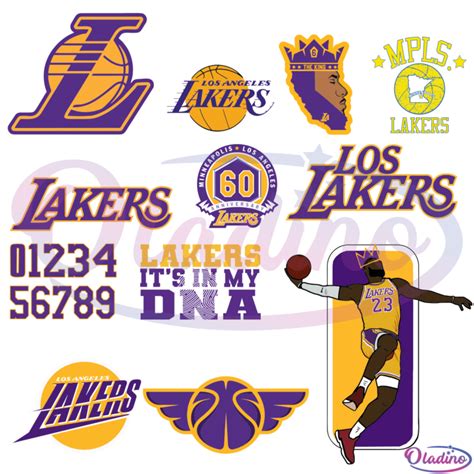 Lakers Nba Basketball Bundle Svg Digital File Lakers Logo Svg