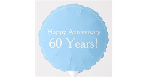 60th Wedding Anniversary Diamond White Blue Balloon Zazzle