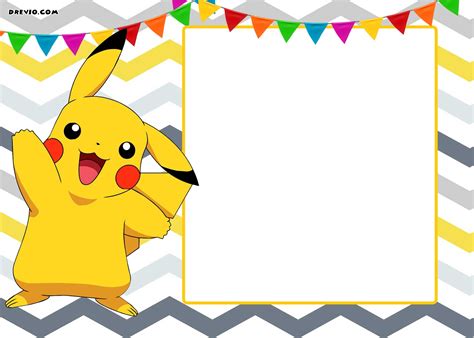 Free Pokemon Pikachu Birthday Invitation Template Drevio