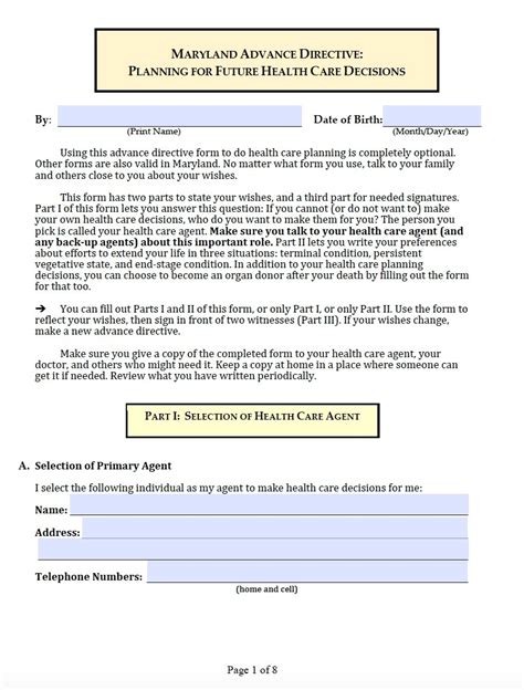 Maryland Durable Power Of Attorney Form Free Printable
