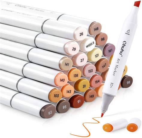 36 Skin Tone Colors Alcohol Markers Ohuhu Double Tipped Sketch Art