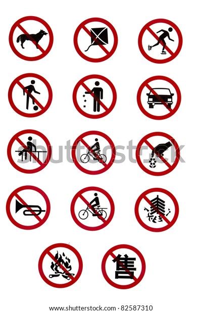 Prohibitory Traffic Signs Forbidden By Regulations Stock Photo Edit