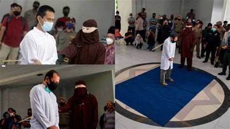 two gay men caned 77 times each in indonesia after they were caught having s3x photos video