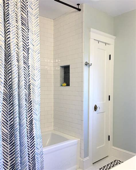 A curved shower rod should be mounted approximately 3 inches closer to the opposite shower wall than brackets for a standard rod would be mounted. 10 New Curtain Rods for Ceiling Mount | Kinjenk House Design