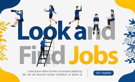 Promotion To Find Workers With The Words Look And Find Jobs Concept