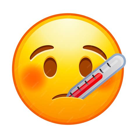 Premium Vector Top Quality Emoticon Thermometer In Mouth Emoji Sick