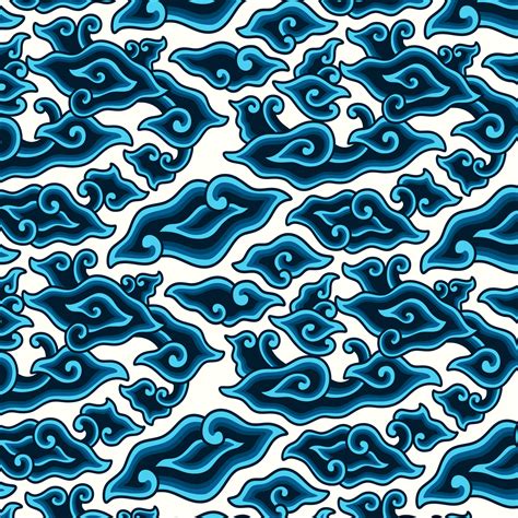 Megamendung Batik Seamless Pattern Background 665573 Vector Art At Vecteezy