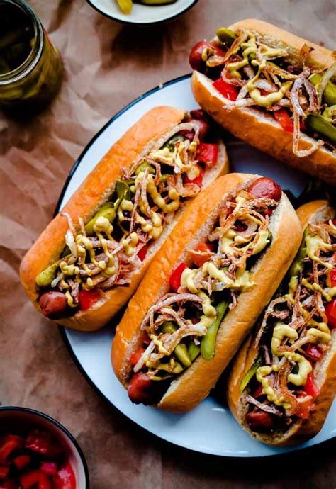 Scott's beef hotdog with gorgonzola. 23 Wild and Crazy Hot Dog Ideas for the Grilling Season | Hot dog toppings, Hot dog recipes, Hot ...