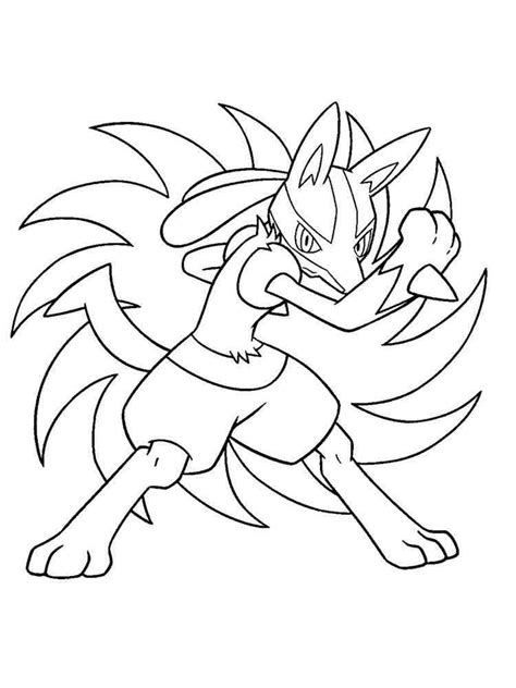 Lucario Coloring Pages Cartoon Kids Sketch Coloring Page
