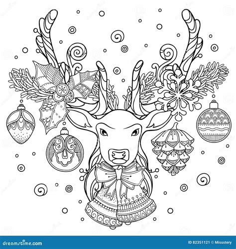 Christmas Magic Composition Stock Vector Illustration Of Decor Deer