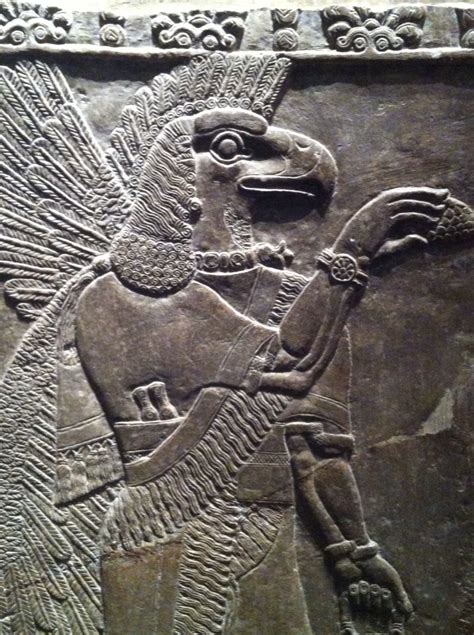 Bird Headed Relief Sculpture Of An Assyrian Deity Nisroch Nisroch Is