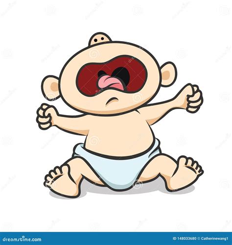Baby Crying Cartoon Vector Illustration 118654748