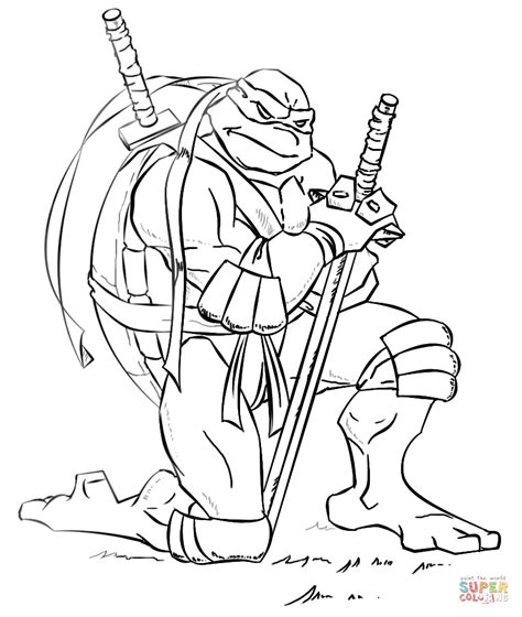 Printable Leonardo Ninja Turtle Coloring Page Clip Art Library