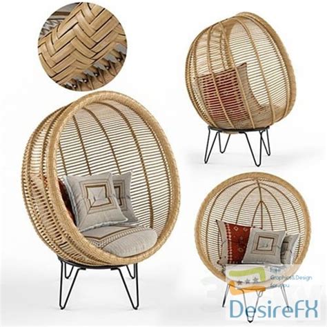 Download Round Rattan Cocoon Chair 3d Model Desirefxcom