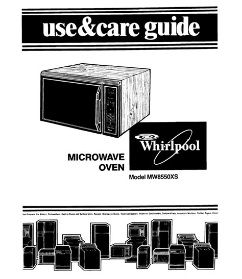 Please download your manual by the model number. Whirlpool MW8550XS User manual | Manualzz