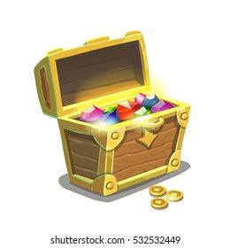 Treasure Chest Full Jewels Cartoon Vector Stock Vector Royalty Free