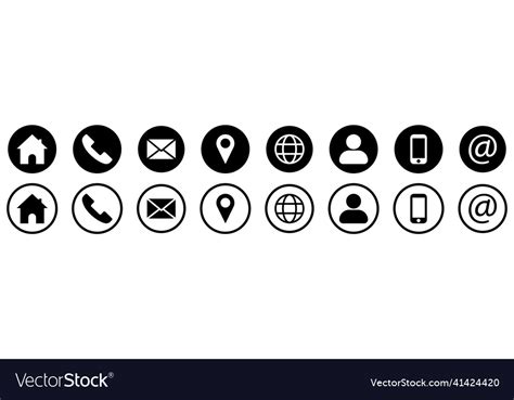 Business Card Icon Set Royalty Free Vector Image