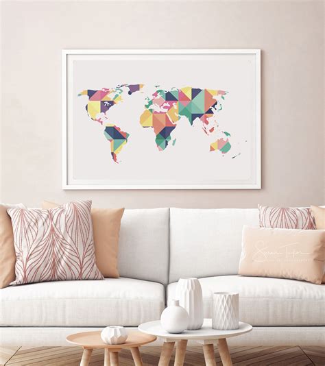 World Map Print World Map Wall Art World Map Canvas World Map Poster