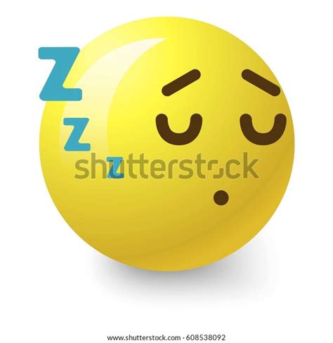 Sleepy Smiley Icon Cartoon Illustration Sleepy Stock Illustration