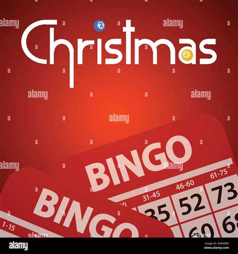 Christmas Festive Bingo Red Background With Original Decorative Text