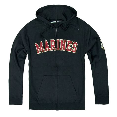 Black United States Us Marines Usmc Zipper Marine Corps Sweatshirt